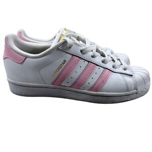 Adidas Superstar White Light Pink Gold S81019 Low Top Sneakers Womens 4.5